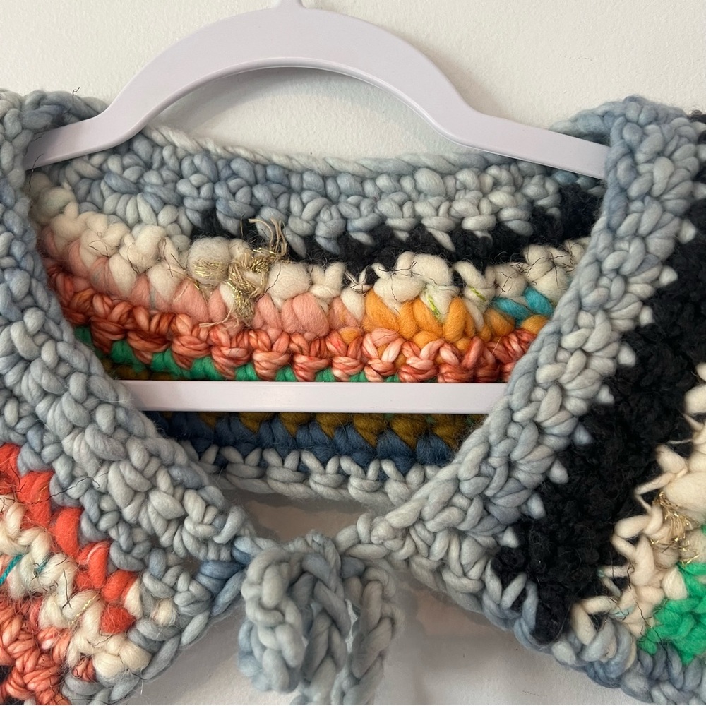 Handmade Crochet Colourful Crochet Granny Wrap Unique with Tie Boho - Picture 2 of 6